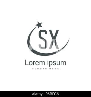 Initial letter SX Logo Template. Minimalist letter logo design Stock Vector