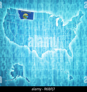 montana on map of usa Stock Photo