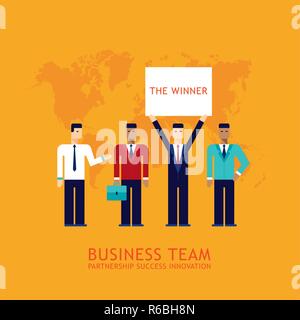 Businessman partnership Teamwork Collaboration Successful business team concept Flat design Vector illustration Stock Vector