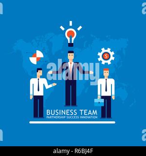 Business team Businessman successful teamwork concept Flat design Vector illustration Stock Vector