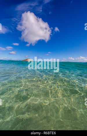 Glassy conditions at Makapu'u beach park, Oahu,Hawaii. Stock Photo