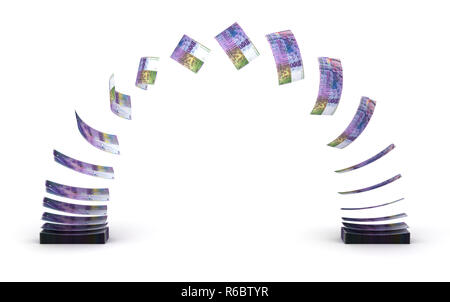 Swiss Franc Transfer (isolated with clipping path) Stock Photo