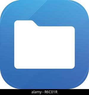 Folder flat icon, office glossy icon isolated on white background Stock Vector