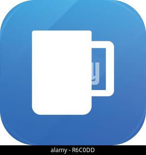 Cup flat icon, mug glossy icon isolated on white background Stock Vector