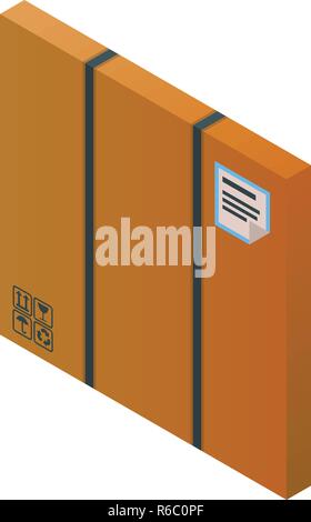 Fragile parcel icon, isometric style Stock Vector