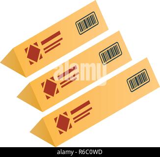 Triangular delivery box icon, isometric style Stock Vector