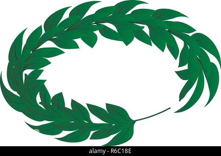 Royal green laurel icon, isometric style Stock Vector
