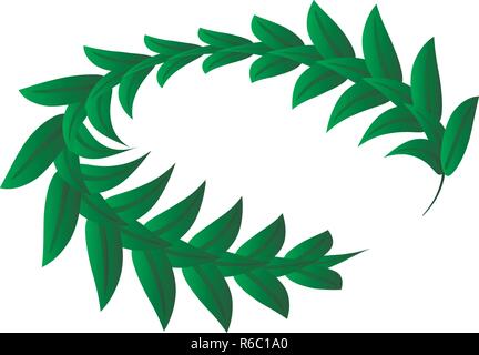 Decoration green laurel icon, isometric style Stock Vector