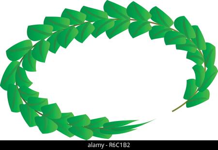 Victory green laurel icon, isometric style Stock Vector