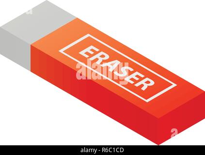 Eraser icon, isometric style Stock Vector