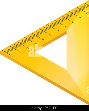 Wood triangle ruler icon, isometric style Stock Vector