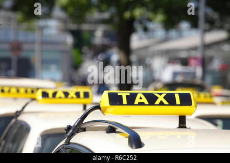Taxi Signs, Germany, Europe Stock Photo