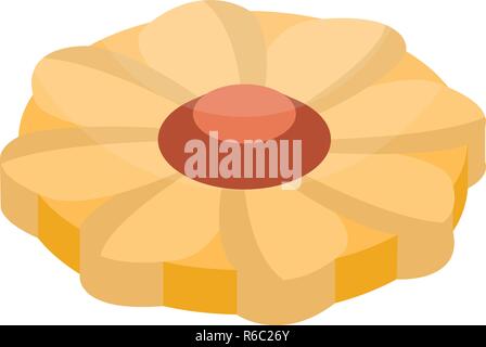 Flower cookie icon, isometric style Stock Vector