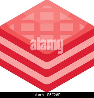 Pink sandwich biscuit icon, isometric style Stock Vector