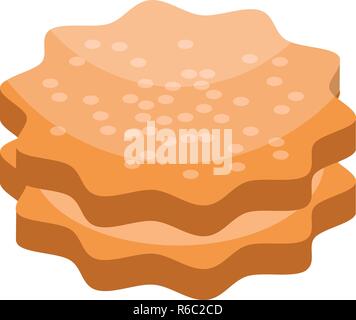 Star biscuit icon, isometric style Stock Vector