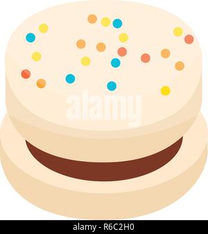 White chocolate cookie icon, isometric style Stock Vector