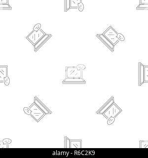Laptop chat pattern seamless vector repeat geometric for any web design Stock Vector