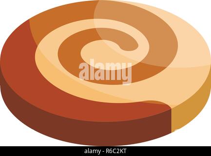 Swirl biscuit icon, isometric style Stock Vector