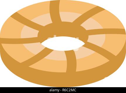 Circle biscuit icon, isometric style Stock Vector