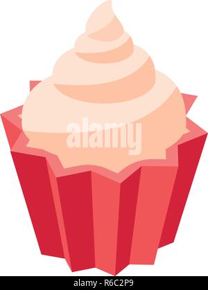 Cupcake icon, isometric style Stock Vector