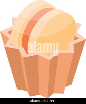Cupcake biscuit icon, isometric style Stock Vector