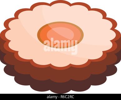 Jelly cookie icon, isometric style Stock Vector