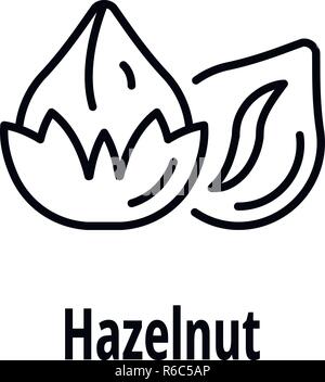 Hazelnut icon, outline style Stock Vector