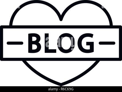 Like heart blog icon, outline style Stock Vector