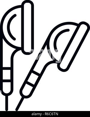 Ear buds icon, outline style Stock Vector