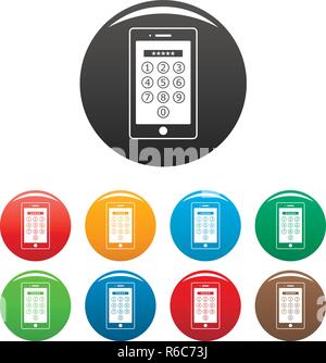 Lock combination icons color set vector for any web design on white ...