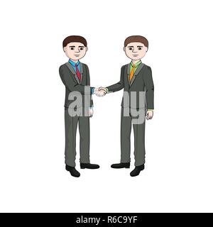 Businessman shakes hands with a businessman. Vector Stock Vector