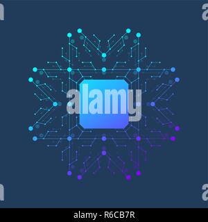 artificial intelligence ai scheme isometric icon vector illustration ...