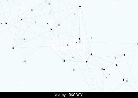 Futuristic abstract background blockchain technology. Global internet network connection. Peer to peer network business concept. Global cryptocurrency blockchain vector banner. Wave flow Stock Vector