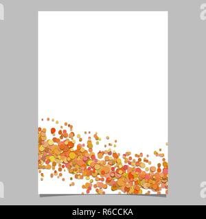 Blank abstract wavy dispersed confetti circle flyer background template Stock Vector
