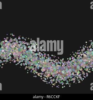 Abstract blank wavy dispersed confetti dot background template Stock Vector