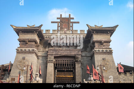 Chibi, Hubei/ CHINA - OCT 25, 2018:The ancient battle field of The red cliff,  It’s one of scene in the Chinese  movies “ The Red Cliff” . inside the  Stock Photo