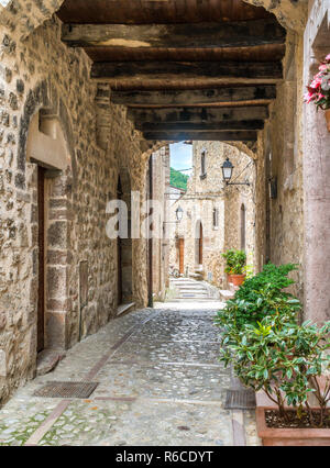 Vallo di Nera, beautiful ancient village in the Province of Perugia, in the Umbria region of Italy. Stock Photo