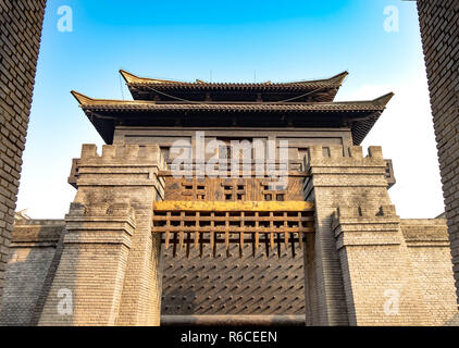 Chibi, Hubei/ CHINA - OCT 25, 2018:The ancient battle field of The red cliff,  It’s one of scene in the Chinese  movies “ The Red Cliff” . inside the  Stock Photo