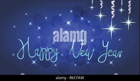 Brilliant illustration of Stars and sparkles, postcard Stock Vector