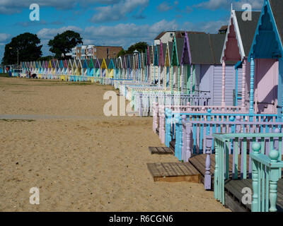 Beach Huts West Mersea Island Essex Stock Photo