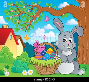 Easter rabbit thematics 4 Stock Photo