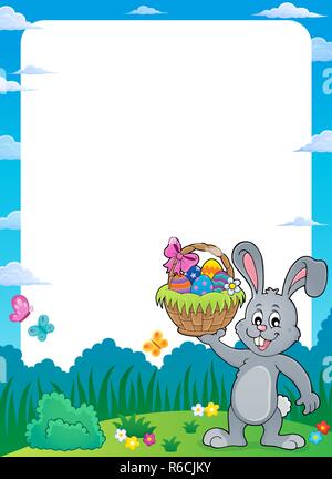 Frame with Easter bunny thematics 1 Stock Photo