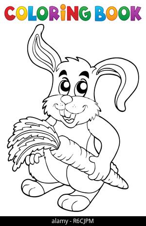 Coloring book rabbit theme 5 Stock Photo