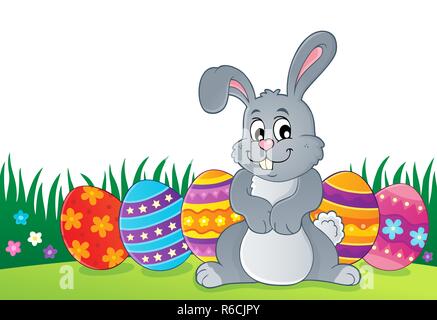 Easter rabbit thematics 1 Stock Photo