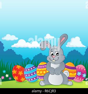 Easter rabbit thematics 2 Stock Photo