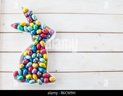 colorful easter eggs made of chocolate Stock Photo