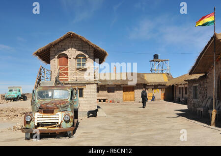 Bolivia, Colchani, Potosi, A Small Salt Town Stock Photo