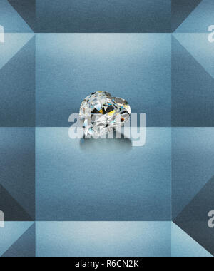 Digital image of precious diamond ring with a geometric background Stock Photo