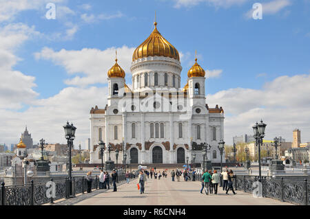 Russia, Moscow, Cathedral Of Christ The Redeemer In Moscow Stock Photo