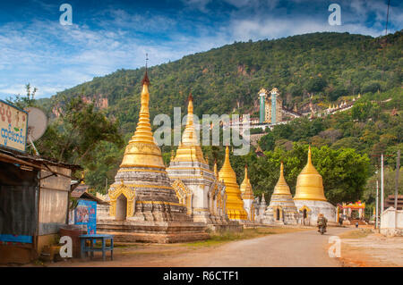 Ancient Tample Close To Pindaya Cave Located Next To The Town Of Pindaya, Shan State, Burma (Myanmar) Stock Photo